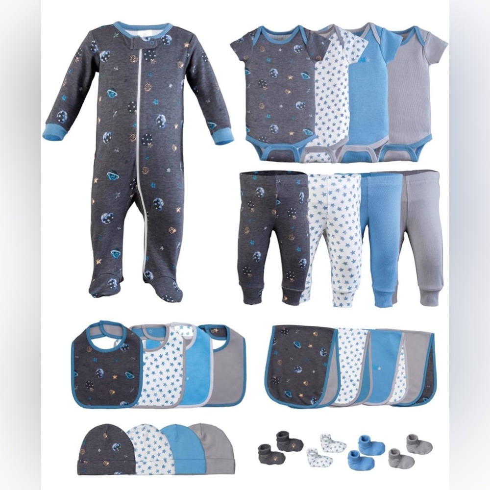 Newborn Layette Gift Set for Baby - 25 Piece Newborn Clothes & Accessories Set